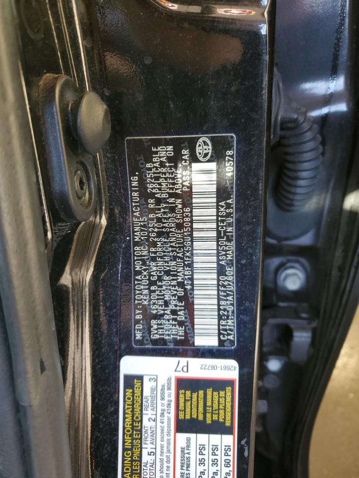 2016 Toyota Camry VIN 4T1BF1FK5GU150836 Copart auction photo, all over damage thumbnail 12