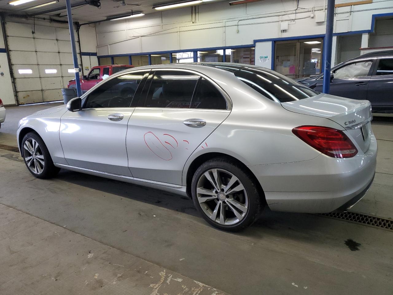 2015 Mercedes-Benz C-klasse VIN 55SWF4KB1FU000791 Copart auction photo, rear end / side damage thumbnail 2