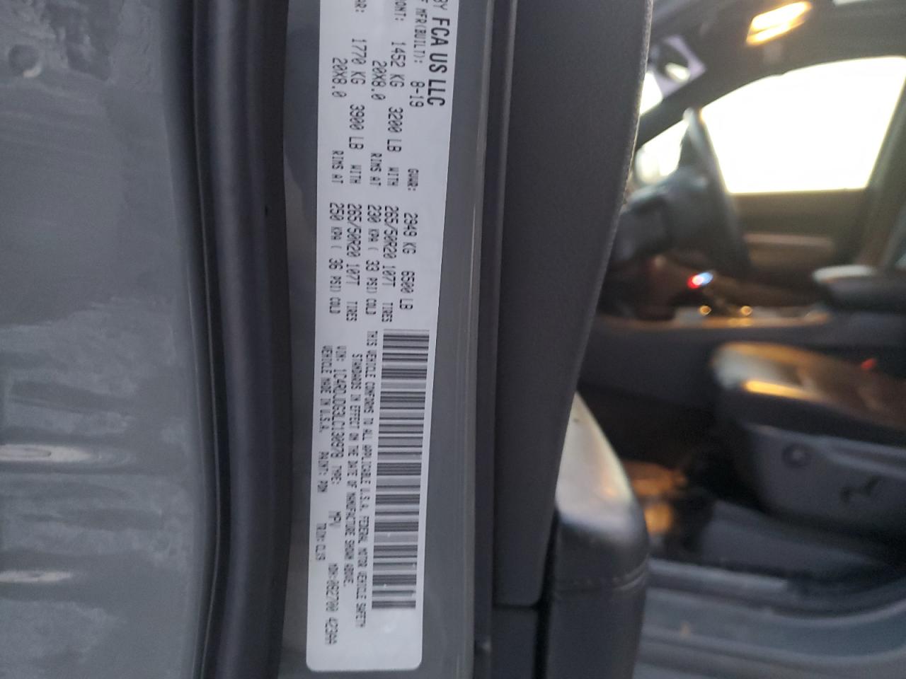 2020 Dodge Durango VIN 1C4RDJDG3LC130978 Copart auction photo, all over damage thumbnail 13