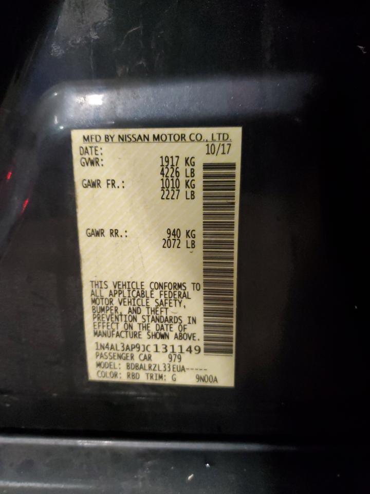 2018 Nissan Altima VIN 1N4AL3AP9JC131149 Copart auction photo, front end damage thumbnail 12