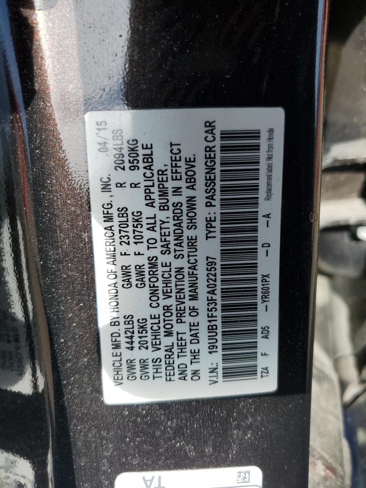 2015 Acura TLX VIN 19UUB1F53FA022597 Copart auction photo, front end damage thumbnail 13
