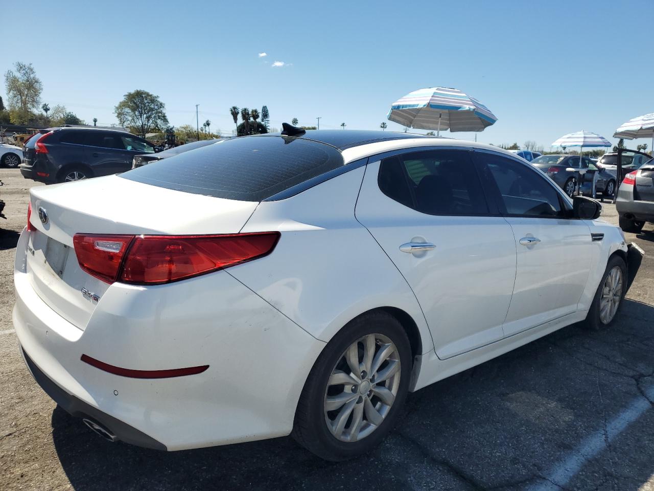 2014 KIA Optima VIN 5XXGN4A79EG318157 Copart auction photo, front end damage thumbnail 3