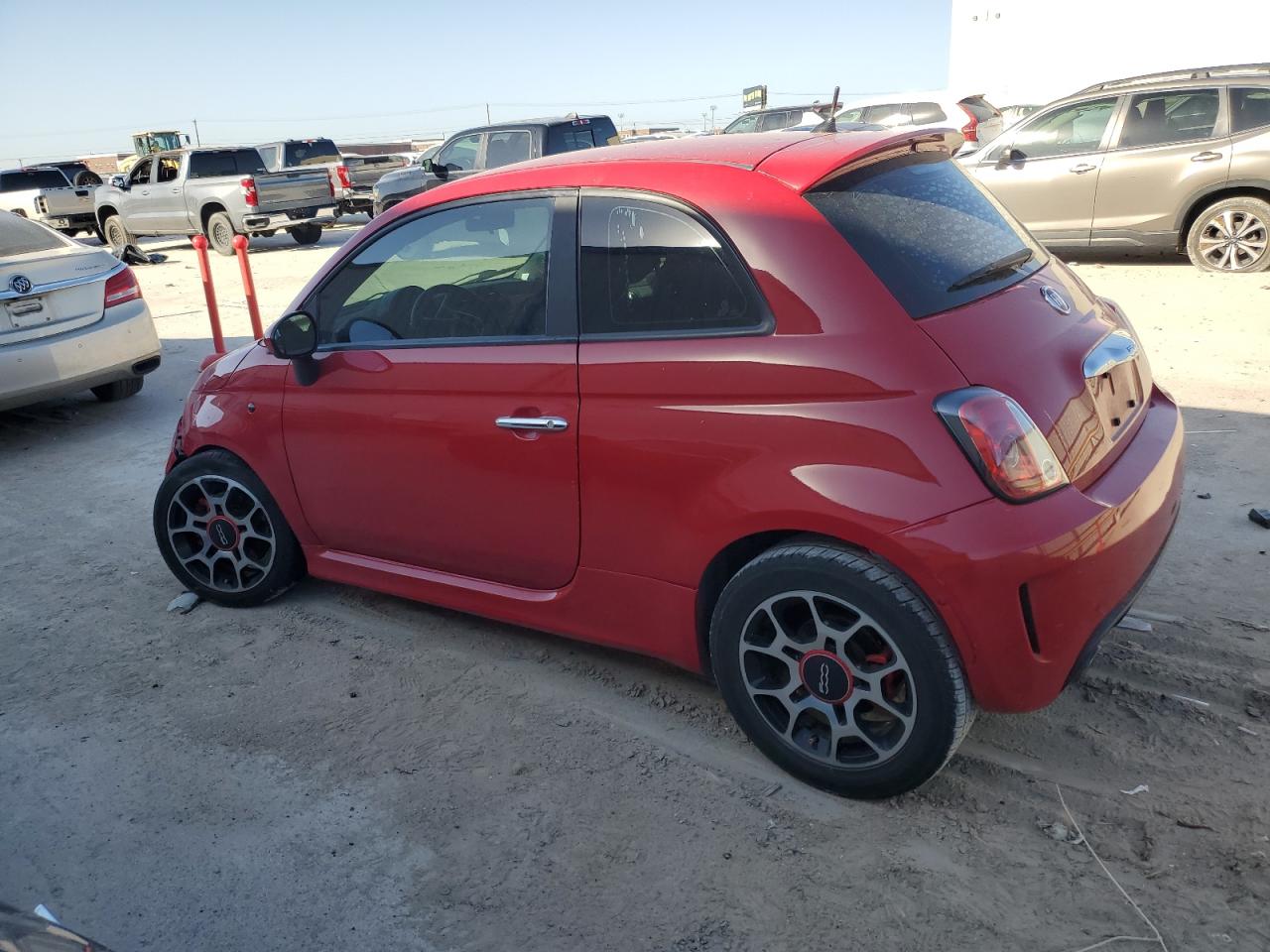 2013 Fiat 500 VIN 3C3CFFHH1DT636111 Copart auction photo, front end / undercarriage damage thumbnail 2