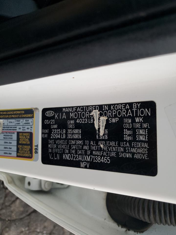 2021 KIA Soul VIN KNDJ23AUXM7138465 Copart auction photo, front end damage thumbnail 15