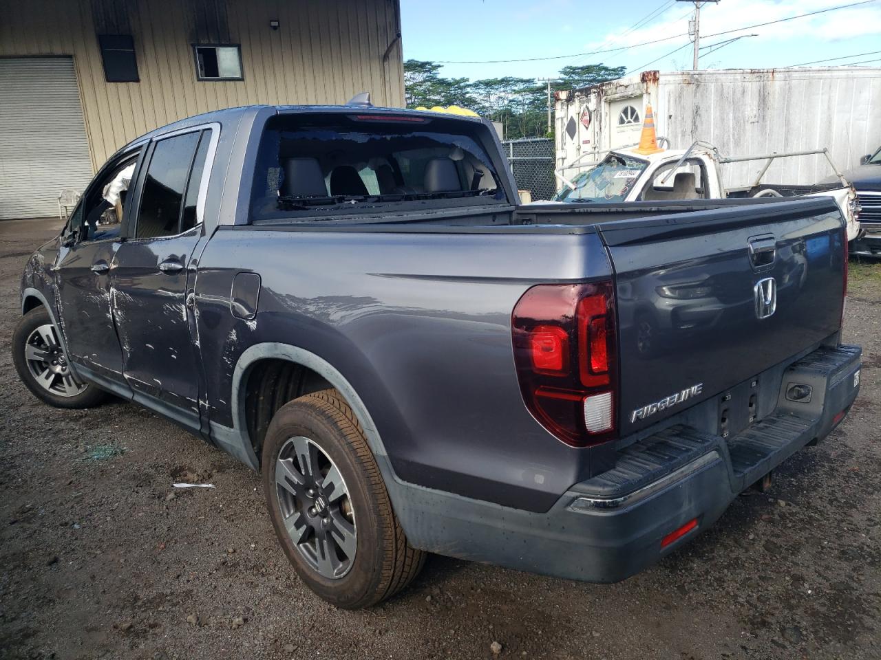 2017 Honda Ridgeline VIN 5FPYK2F54HB009879 Copart auction photo, rollover / all over damage thumbnail 2