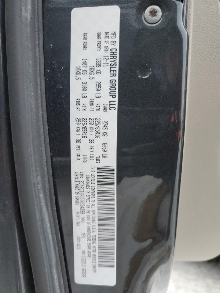 2012 Chrysler Town & Country VIN 2C4RC1BG3CR234299 Copart auction photo, rear end / minor dent/scratches damage thumbnail 13