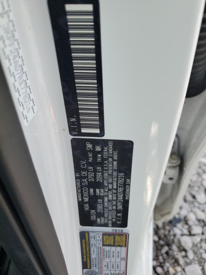 2024 KIA Forte VIN 3KPF24AD7RE778216 Copart auction photo, front end damage thumbnail 12
