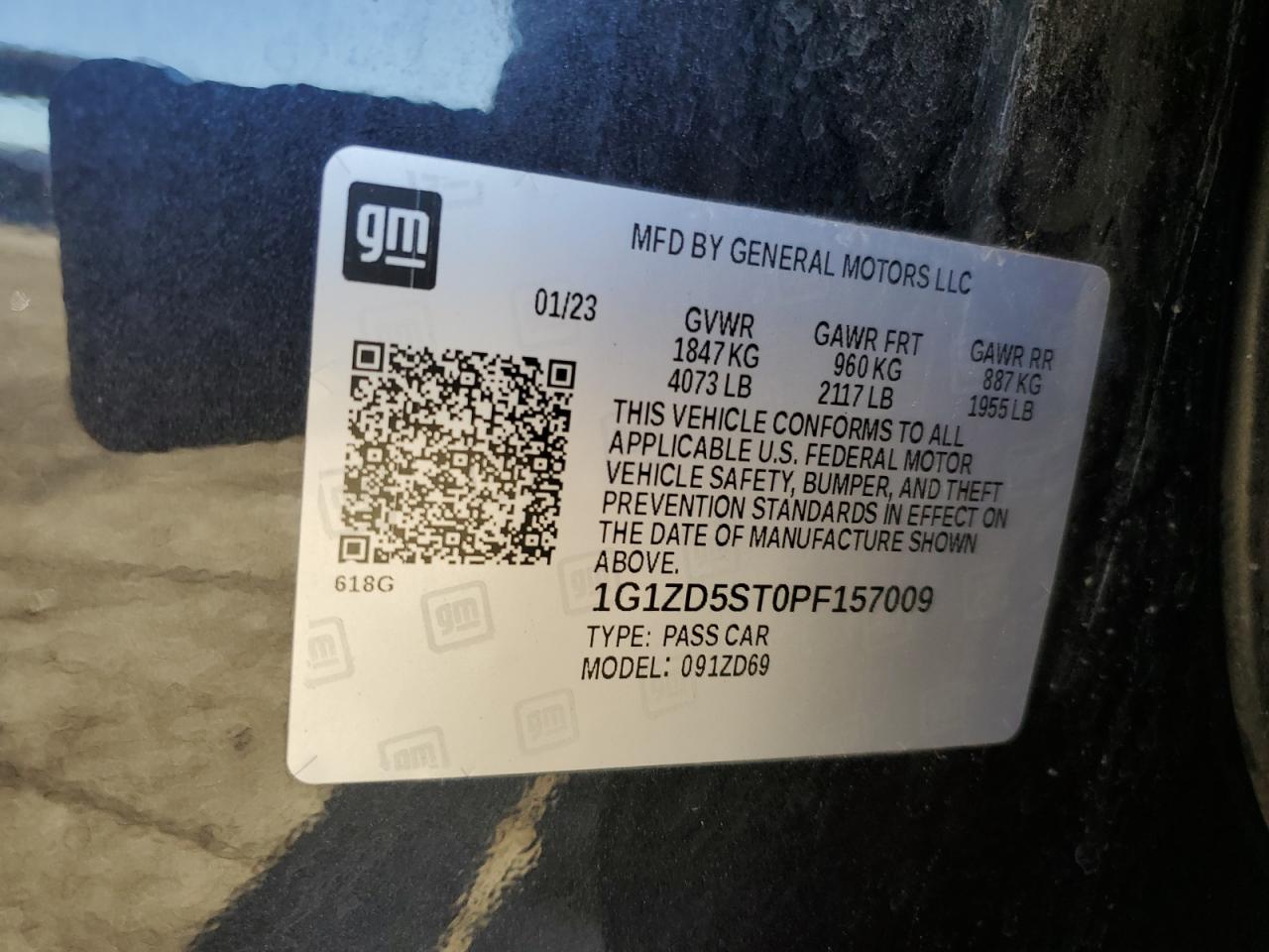 2023 Chevrolet Malibu VIN 1G1ZD5ST0PF157009 Copart auction photo, front end damage thumbnail 13