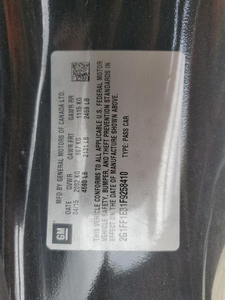 2015 Chevrolet Camaro VIN 2G1FF1E31F9258410 Copart auction photo, side / minor dent/scratches damage thumbnail 14