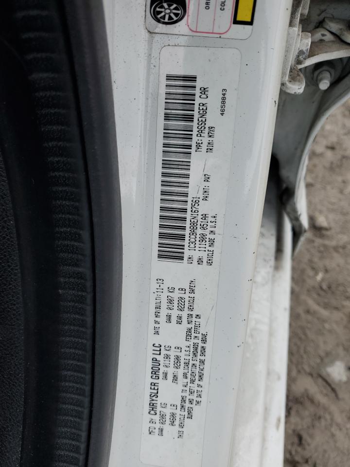 2014 Chrysler 200 VIN 1C3CCBAB8EN167561 Copart auction photo, front end / side damage thumbnail 15