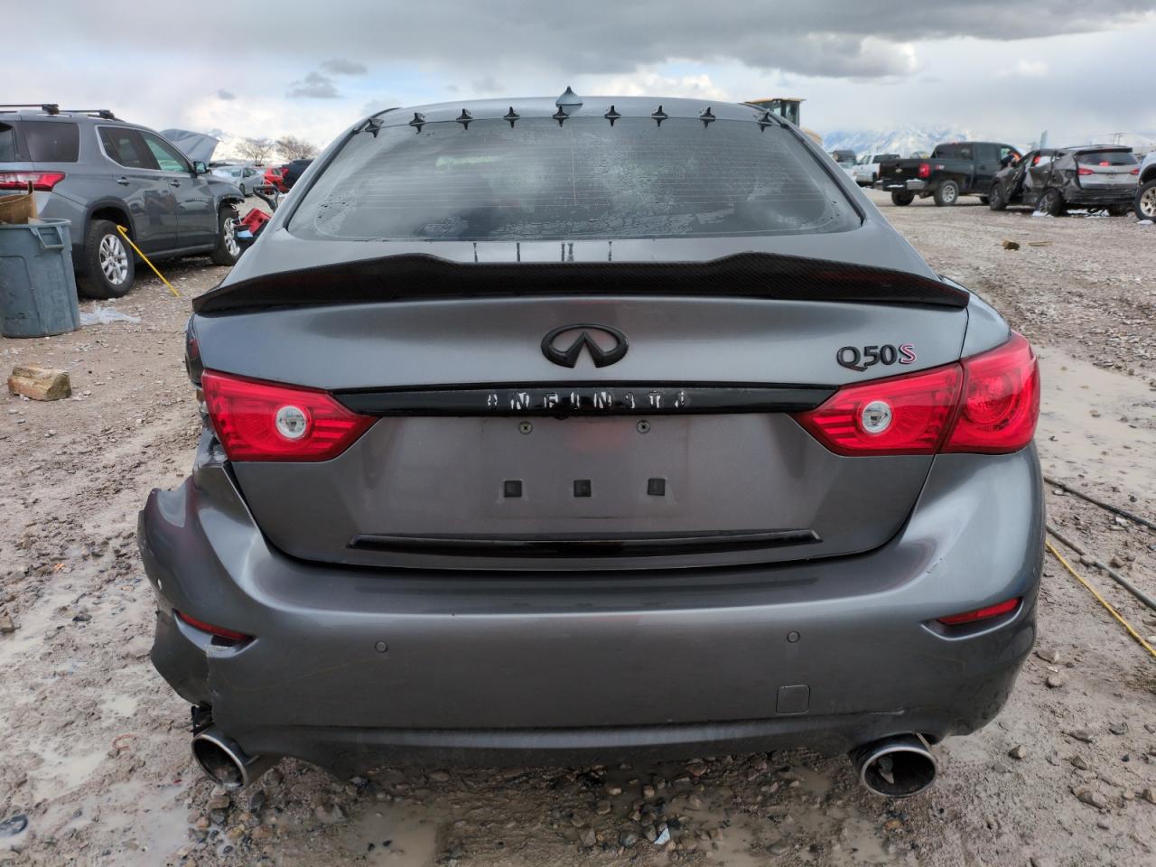 2014 Infiniti Q50 VIN JN1BV7AP0EM690706 Copart auction photo, rear end damage thumbnail 6