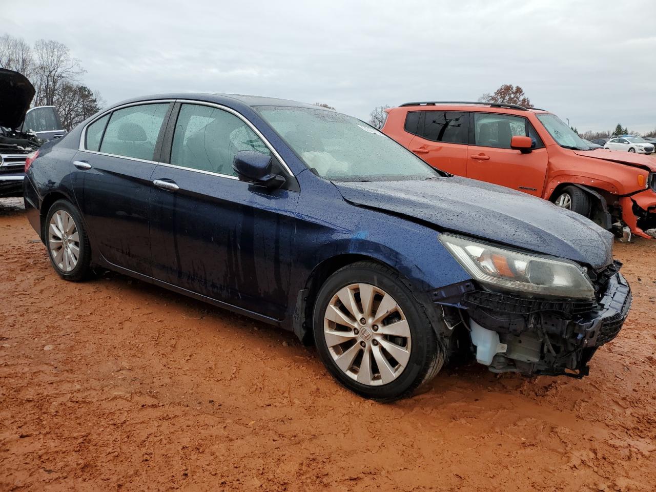 2014 Honda Accord VIN 1HGCR2F85EA018377 Copart auction photo, front end / side damage thumbnail 4