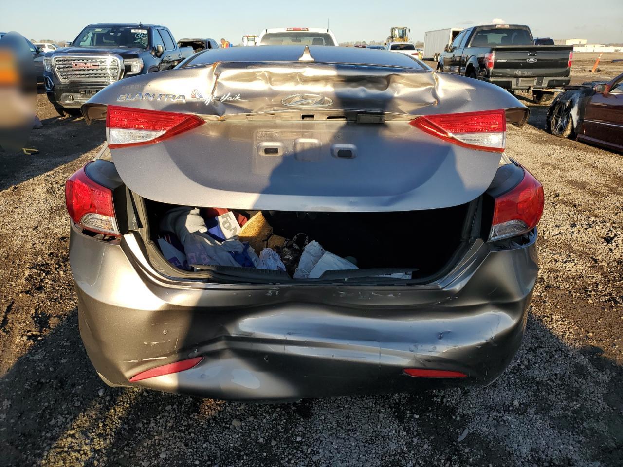 2013 Hyundai Elantra VIN 5NPDH4AEXDH351017 Copart auction photo, front end / rear end damage thumbnail 6