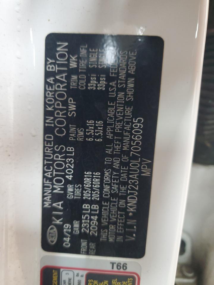 2020 KIA Soul VIN KNDJ23AU0L7056095 Copart auction photo, side / rear end damage thumbnail 13