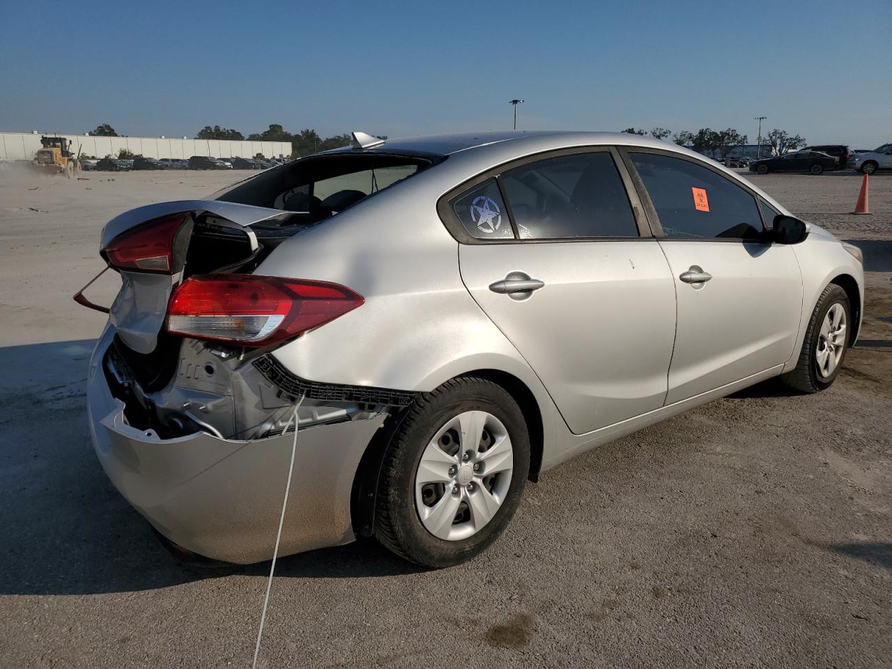 2017 KIA Forte VIN 3KPFK4A74HE038308 Copart auction photo, rear end / side damage thumbnail 3