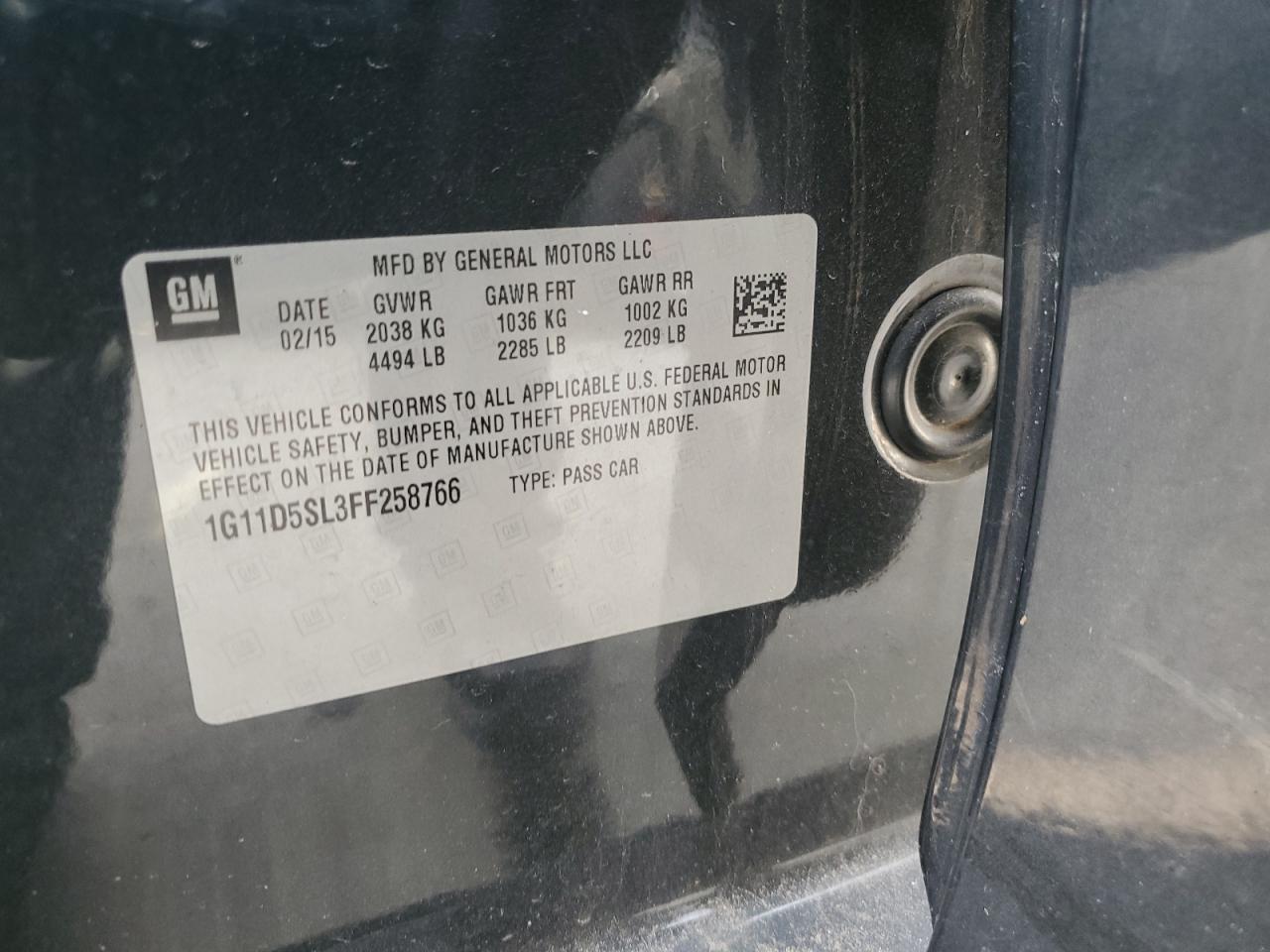 2015 Chevrolet Malibu VIN 1G11D5SL3FF258766 Copart auction photo, all over / undercarriage damage thumbnail 12
