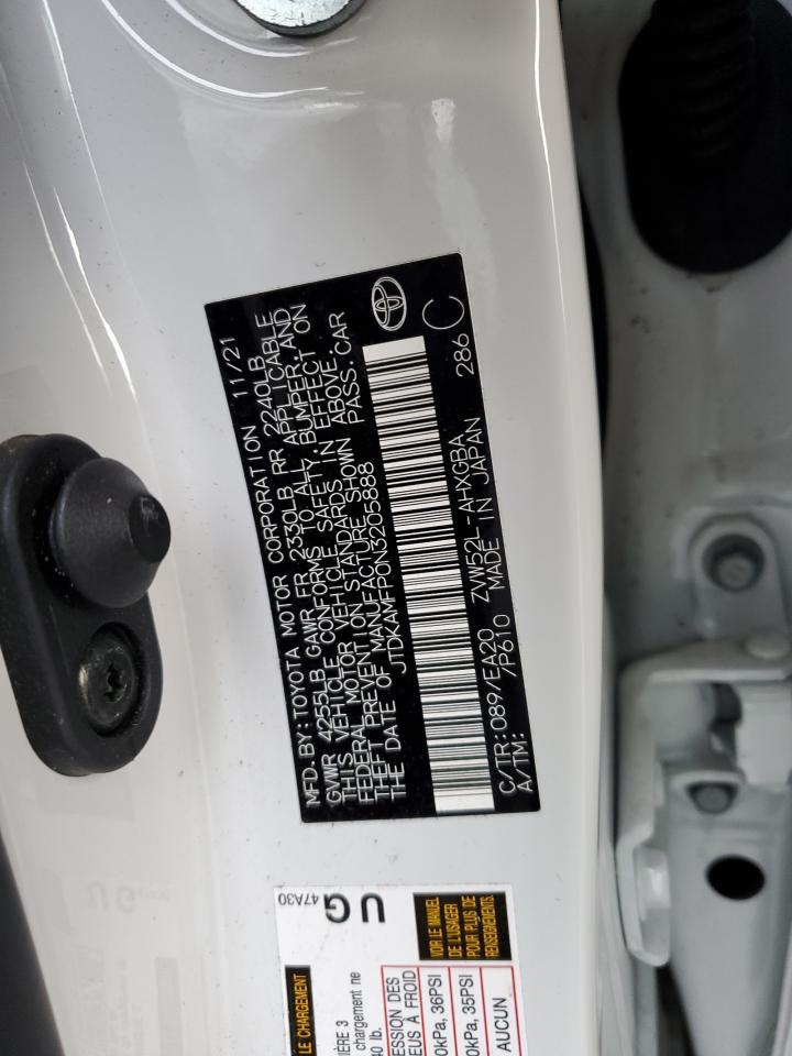 2022 Toyota Prius VIN JTDKAMFP0N3205888 Copart auction photo, mechanical damage thumbnail 14