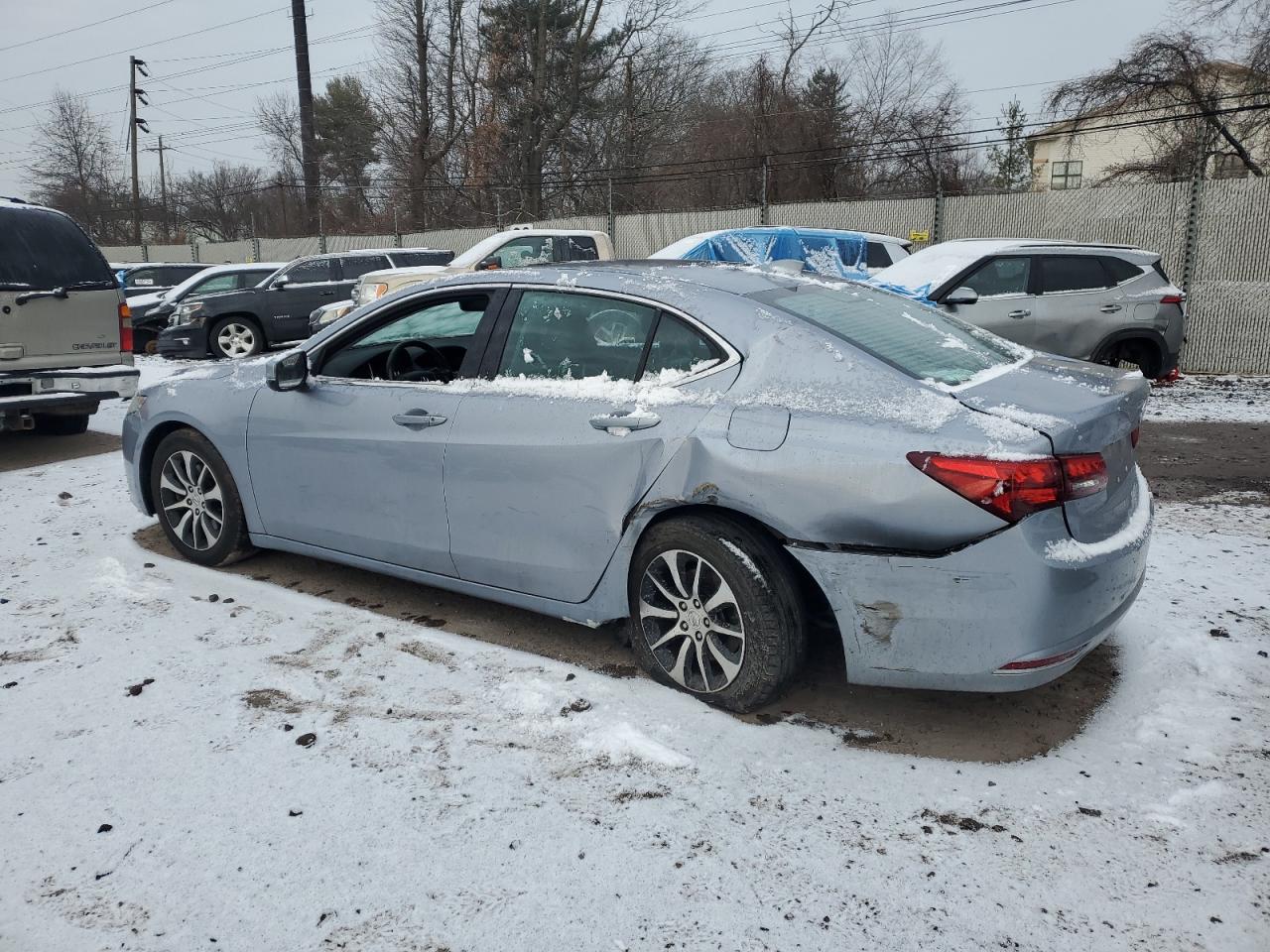2015 Acura TLX VIN 19UUB1F50FA025389 Copart auction photo, rear end / side damage thumbnail 2