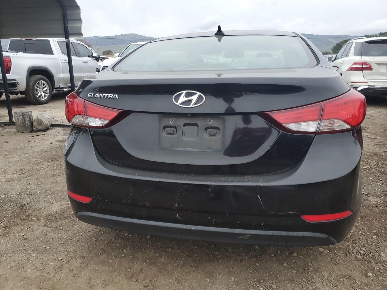 2016 Hyundai Elantra VIN KMHDH4AE3GU480786 Copart auction photo, rear end / side damage thumbnail 6