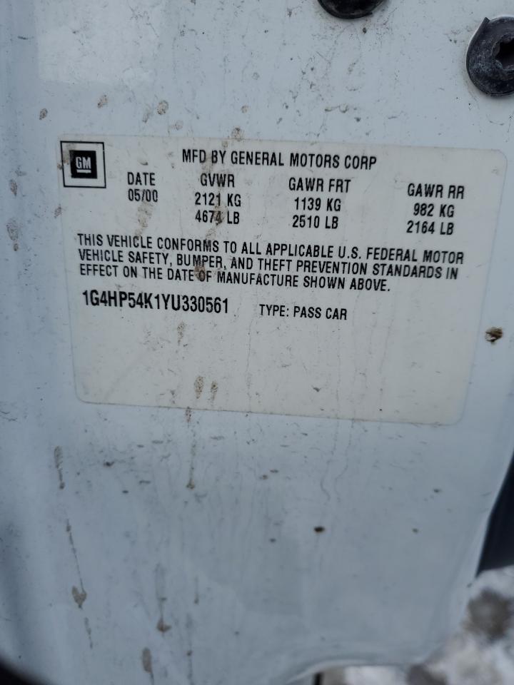 2000 Buick LeSabre VIN 1G4HP54K1YU330561 Copart auction photo, side / minor dent/scratches damage thumbnail 15