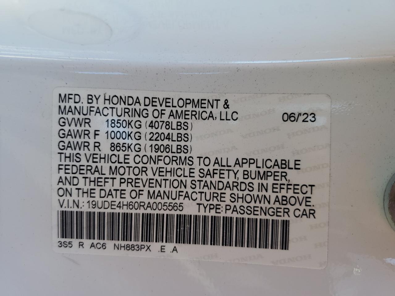 2024 Acura Integra VIN 19UDE4H60RA005565 Copart auction photo, front end damage thumbnail 13