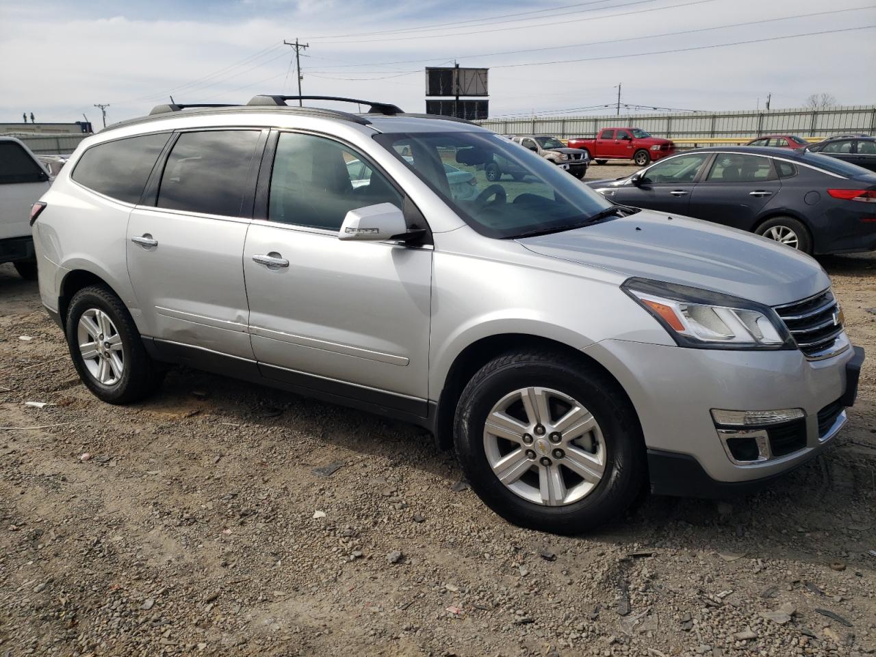 2014 Chevrolet Traverse VIN 1GNKVHKD4EJ186983 Copart auction photo, top/roof / side damage thumbnail 4