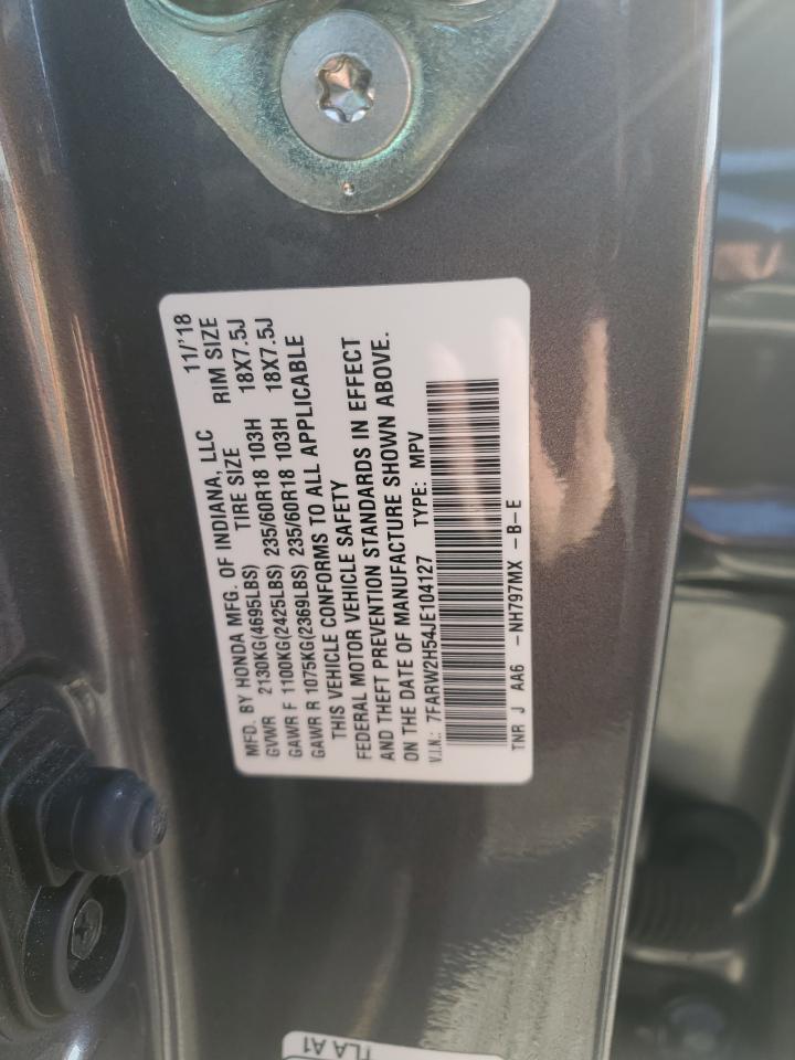 2018 Honda CR-V VIN 7FARW2H54JE104127 Copart auction photo, front end damage thumbnail 14