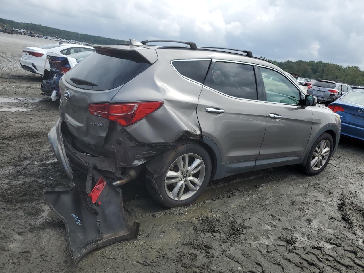 2013 Hyundai Santa Fe VIN 5XYZU3LA8DG097000 Copart auction photo, rear end damage thumbnail 3