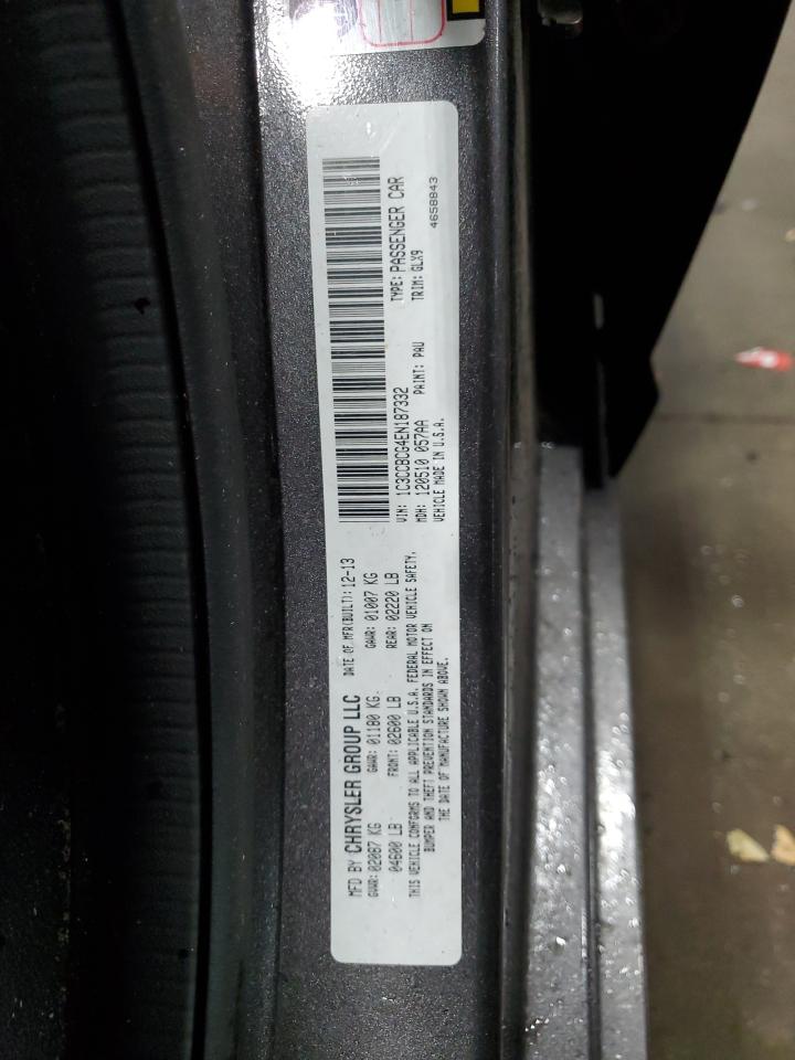2014 Chrysler 200 VIN 1C3CCBCG4EN187332 Copart auction photo, front end / rear end damage thumbnail 13