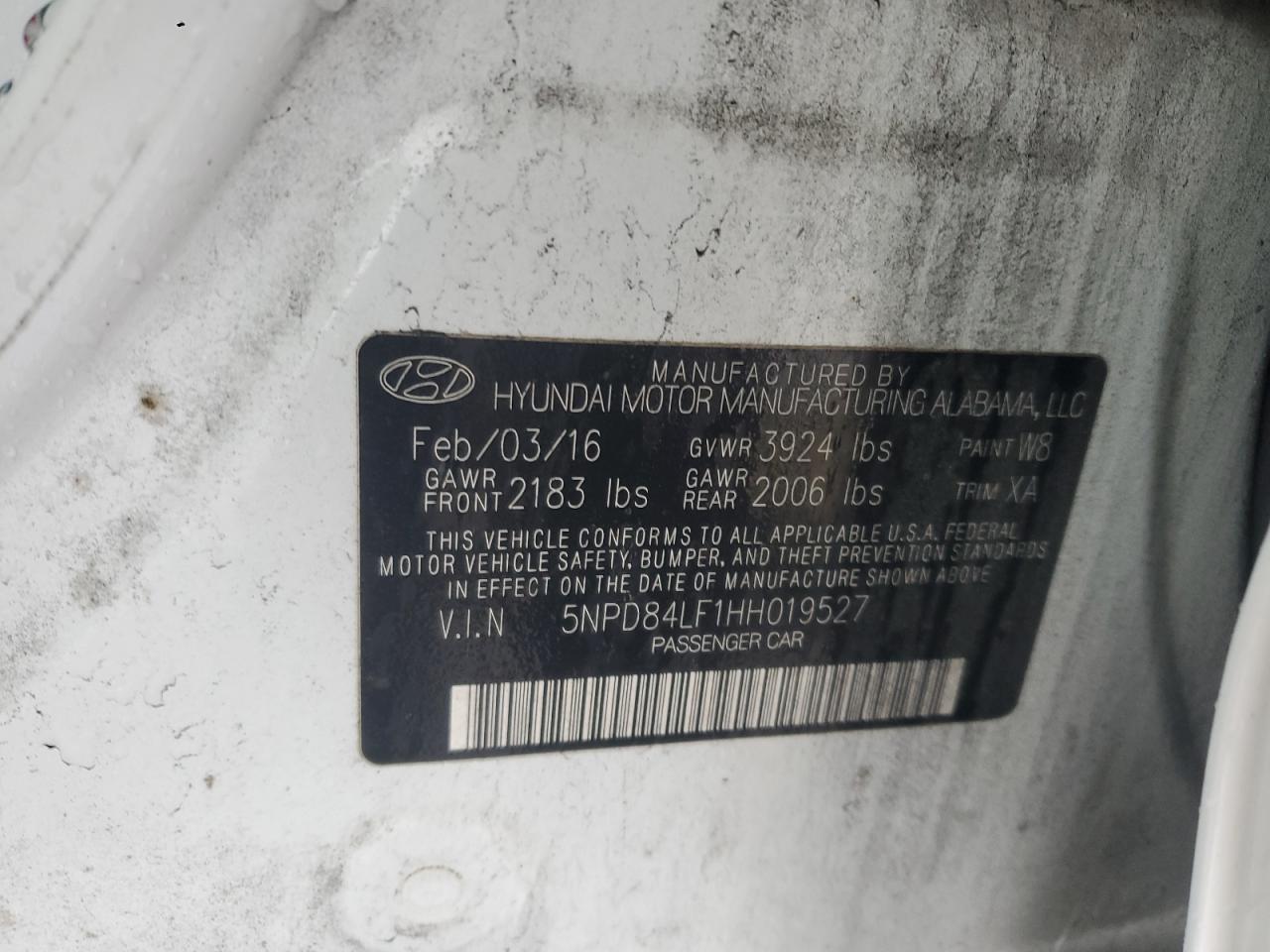 2017 Hyundai Elantra VIN 5NPD84LF1HH019527 Copart auction photo, front end damage thumbnail 12