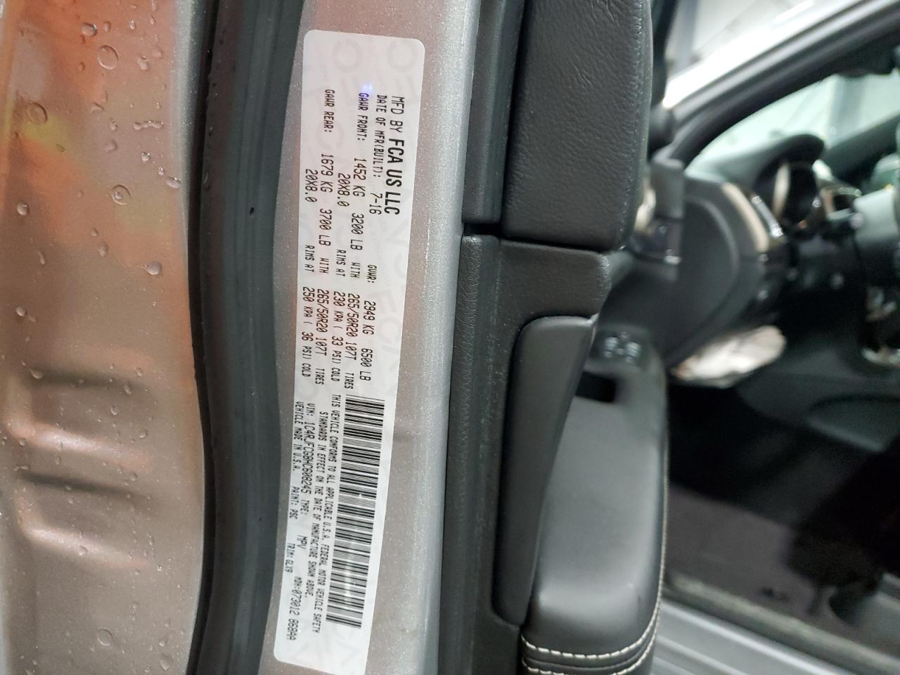 2017 Jeep Grand Cherokee VIN 1C4RJFCG8HC608245 Copart auction photo, rear end / side damage thumbnail 14