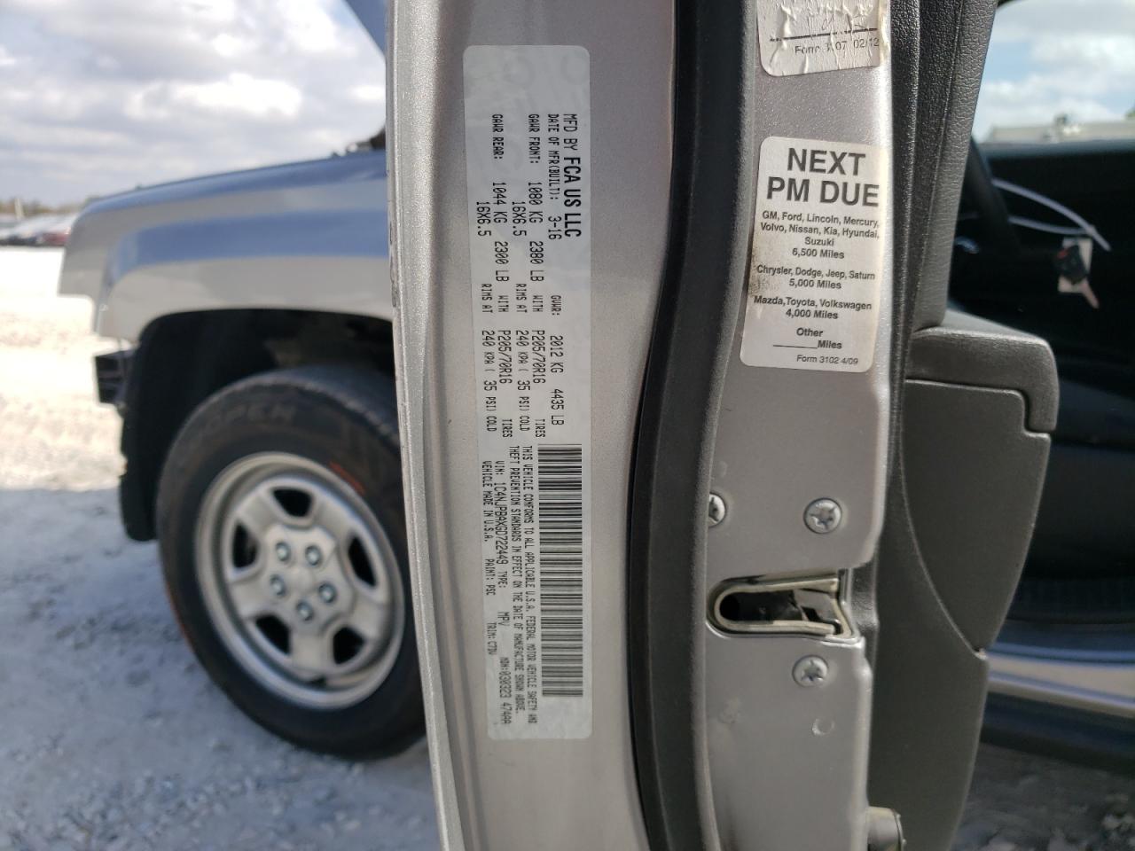 2016 Jeep Liberty (Patriot) VIN 1C4NJPBAXGD722449 Copart auction photo, front end damage thumbnail 16