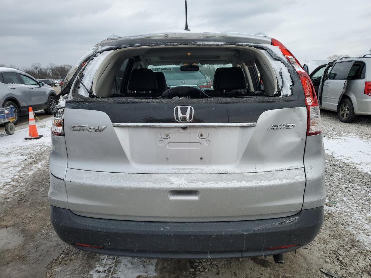 2012 Honda CR-V VIN 2HKRM4H74CH602394 Copart auction photo, rear end / side damage thumbnail 6