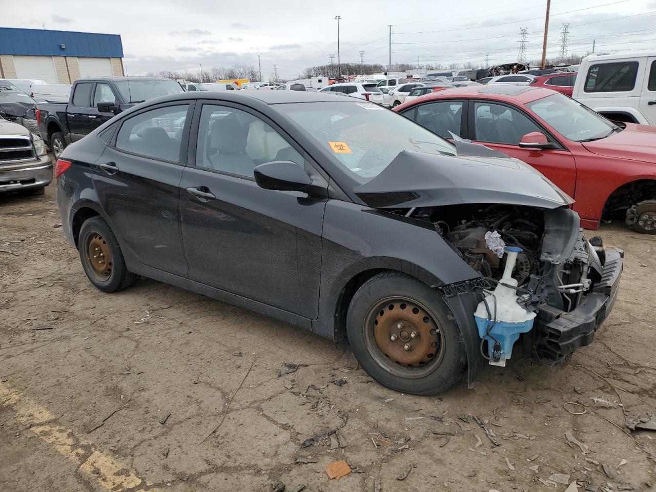 2013 Hyundai Accent VIN KMHCT4AE1DU457870 Copart auction photo, front end / rear end damage thumbnail 4