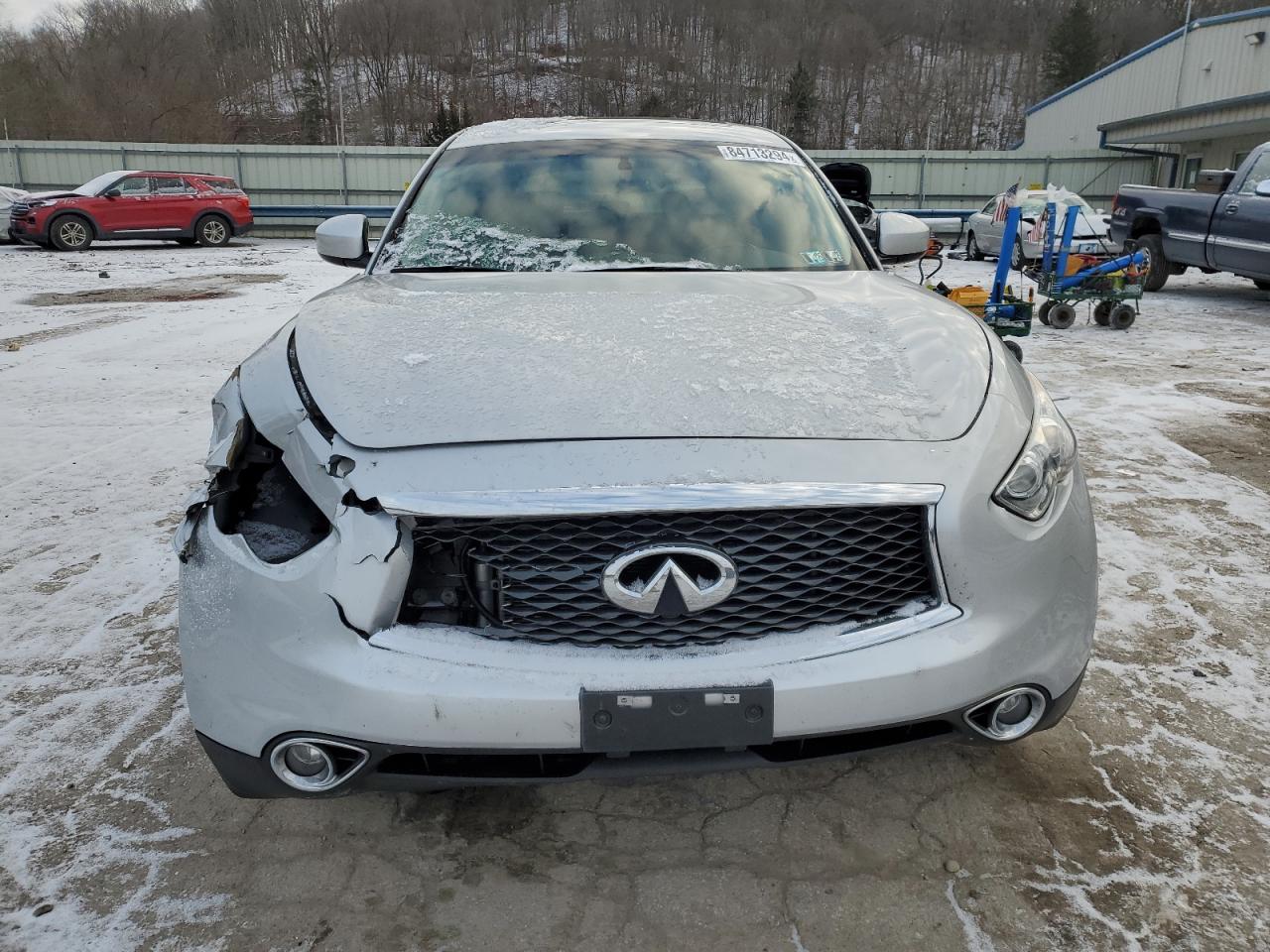 2017 Infiniti QX70 VIN JN8CS1MW0HM414061 Copart auction photo, front end / side damage thumbnail 5