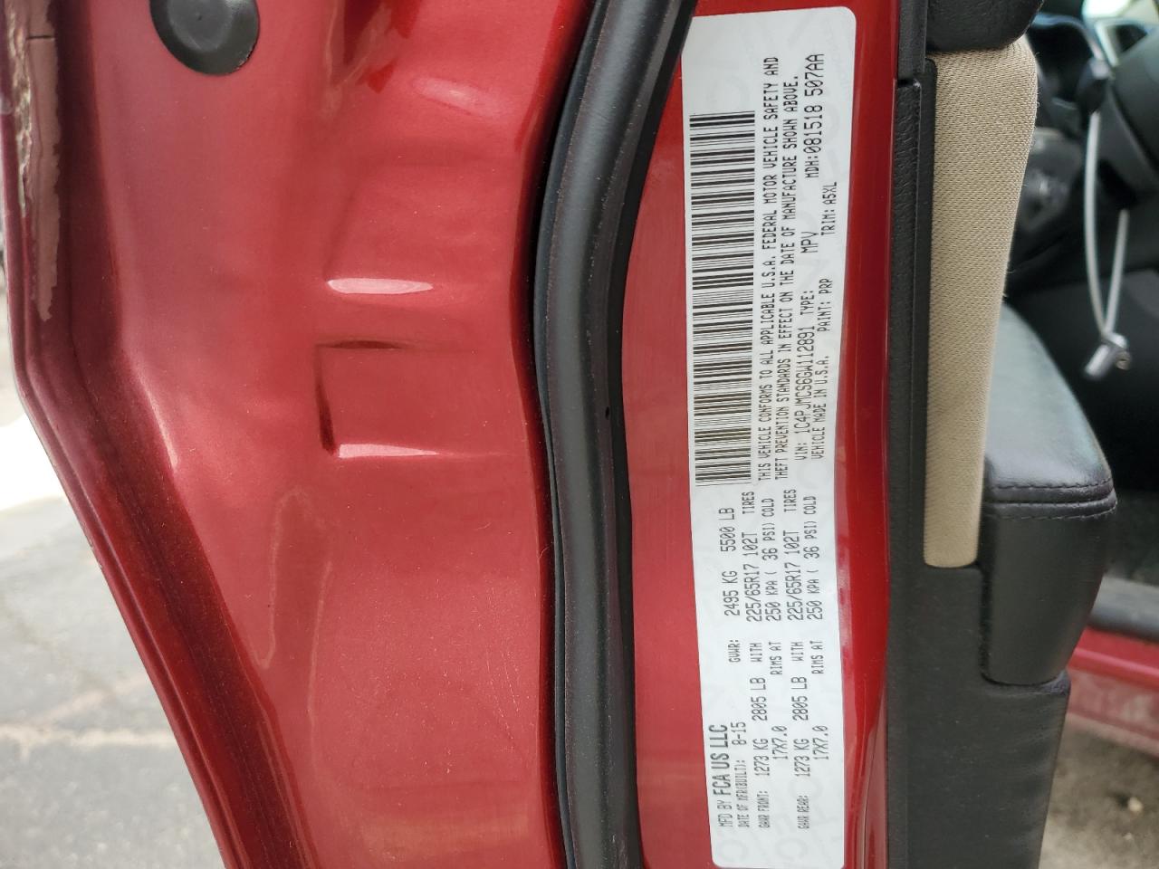 2016 Jeep Grand Cherokee VIN 1C4PJMCS6GW112891 Copart auction photo, front end / undercarriage damage thumbnail 15