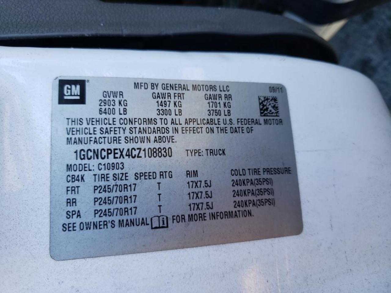 2012 Chevrolet Silverado VIN 1GCNCPEX4CZ108830 Copart auction photo, all over damage thumbnail 10
