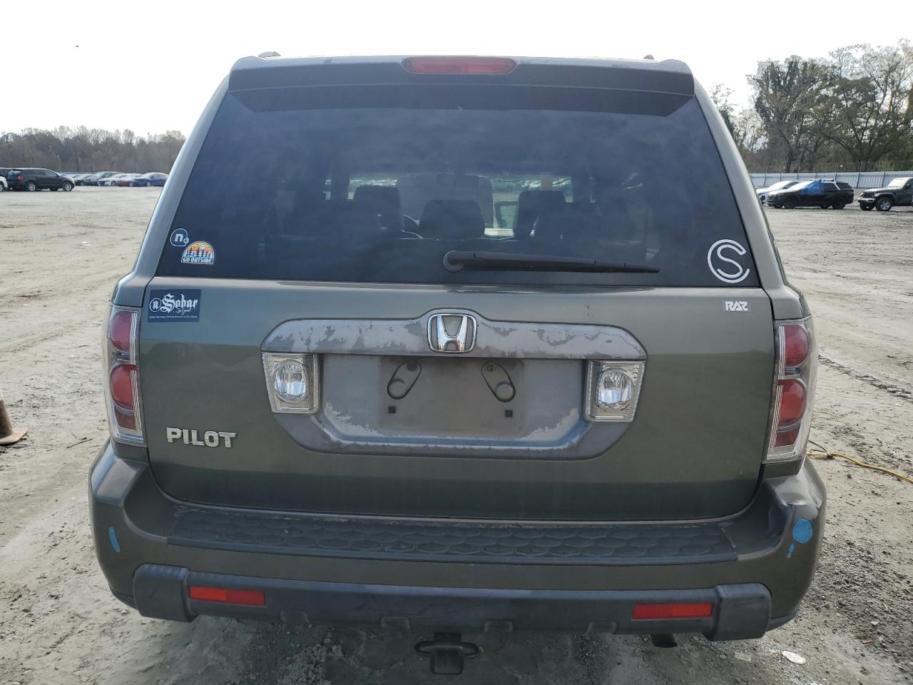 2007 Honda Pilot VIN 5FNYF28547B038033 Copart auction photo, front end / minor dent/scratches damage thumbnail 6