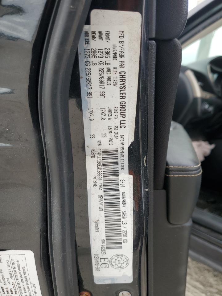 2014 Jeep Grand Cherokee VIN 1C4PJLCB0EW199680 Copart auction photo, front end / side damage thumbnail 14