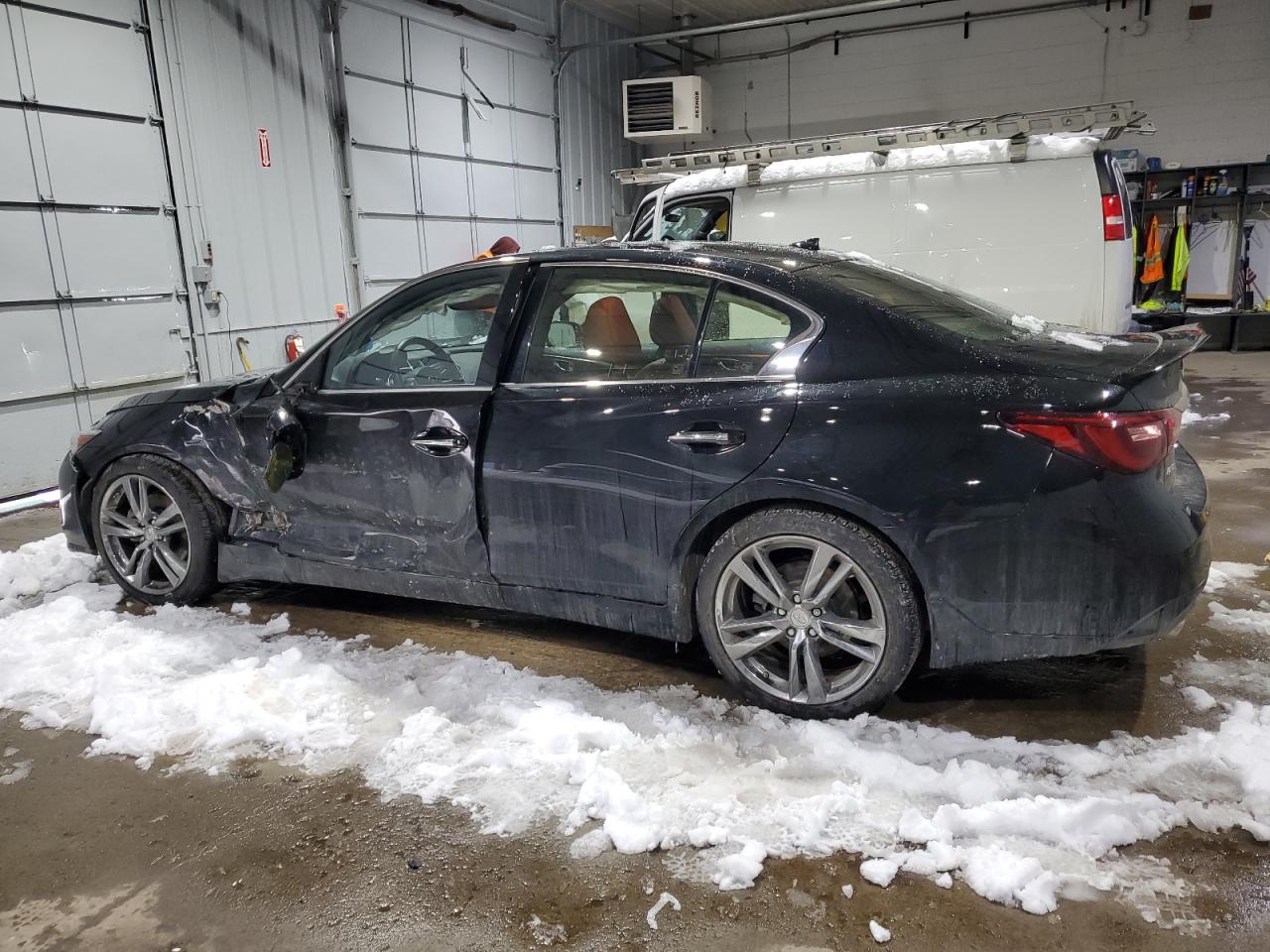 2021 Infiniti Q50 VIN JN1EV7CR2MM754805 Copart auction photo, side / front end damage thumbnail 2