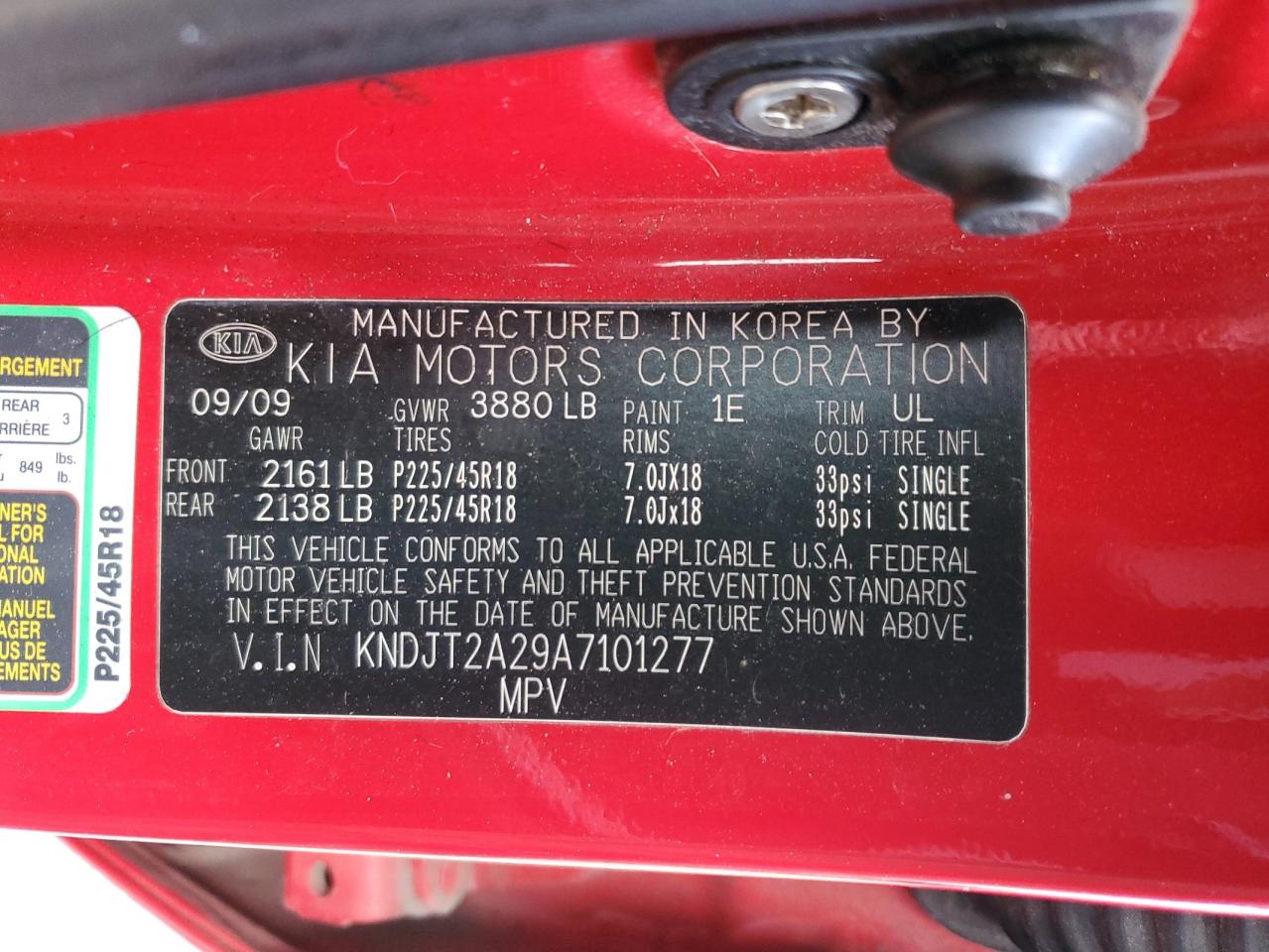 2010 KIA Soul VIN KNDJT2A29A7101277 Copart auction photo, vandalism / minor dent/scratches damage thumbnail 12
