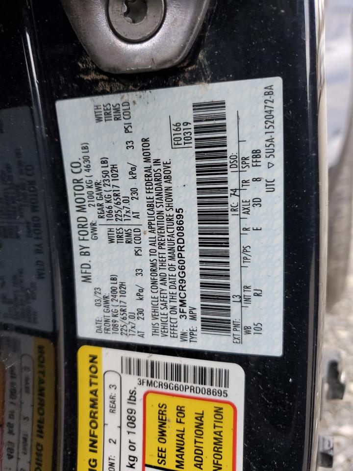 2023 Ford Bronco VIN 3FMCR9G60PRD08695 Copart auction photo, all over damage thumbnail 13