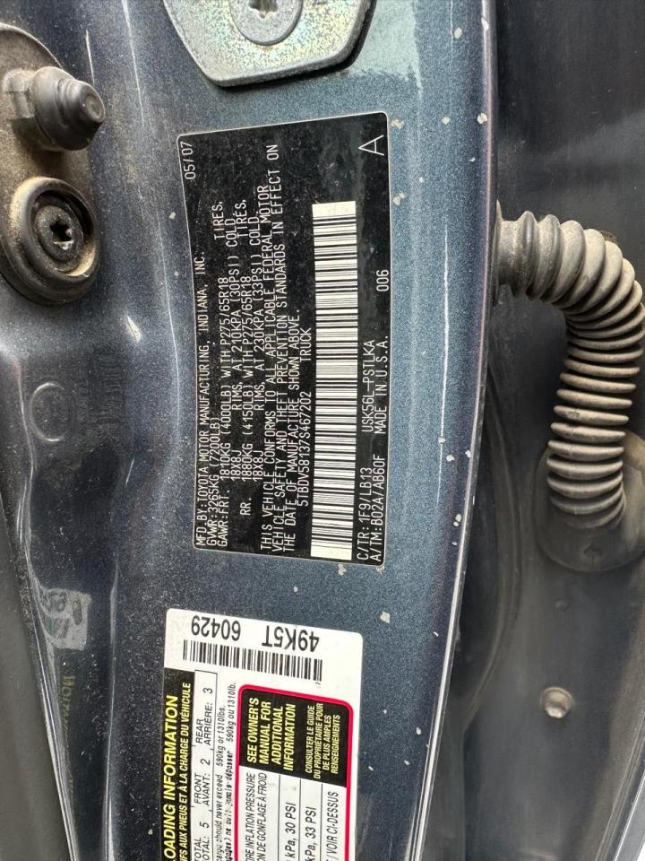 2007 Toyota Tundra VIN 5TBDV58137S467202 Copart auction photo, minor dent/scratches / normal wear damage thumbnail 10