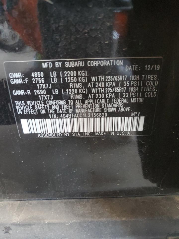 2020 Subaru Outback VIN 4S4BTACC1L3156820 Copart auction photo, rear end damage thumbnail 14