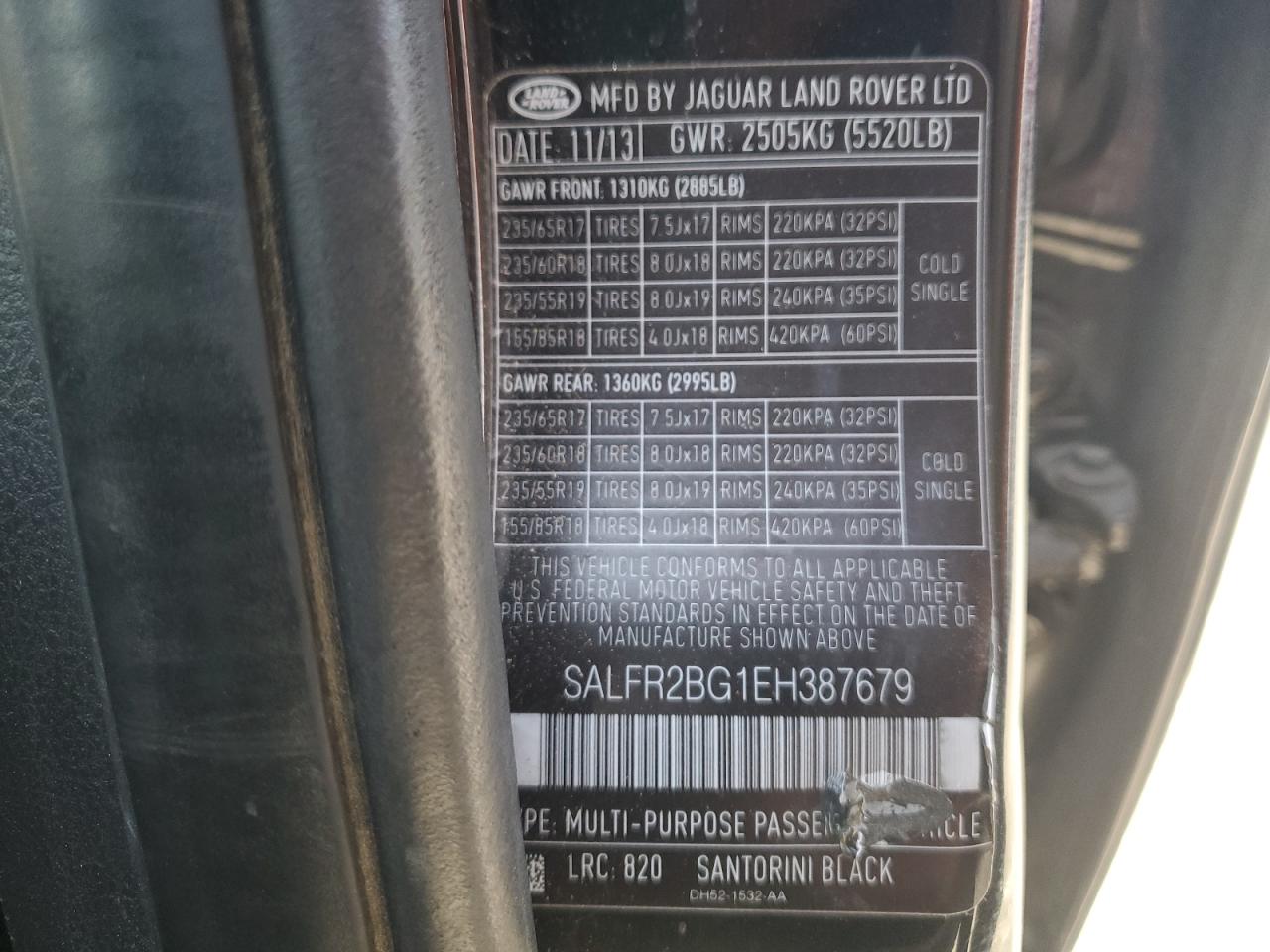 2014 Land Rover LR2 VIN SALFR2BG1EH387679 Copart auction photo, mechanical damage thumbnail 13