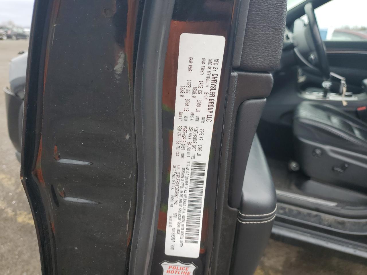 2015 Jeep Grand Cherokee VIN 1C4RJFBG7FC658097 Copart auction photo, front end / side damage thumbnail 13