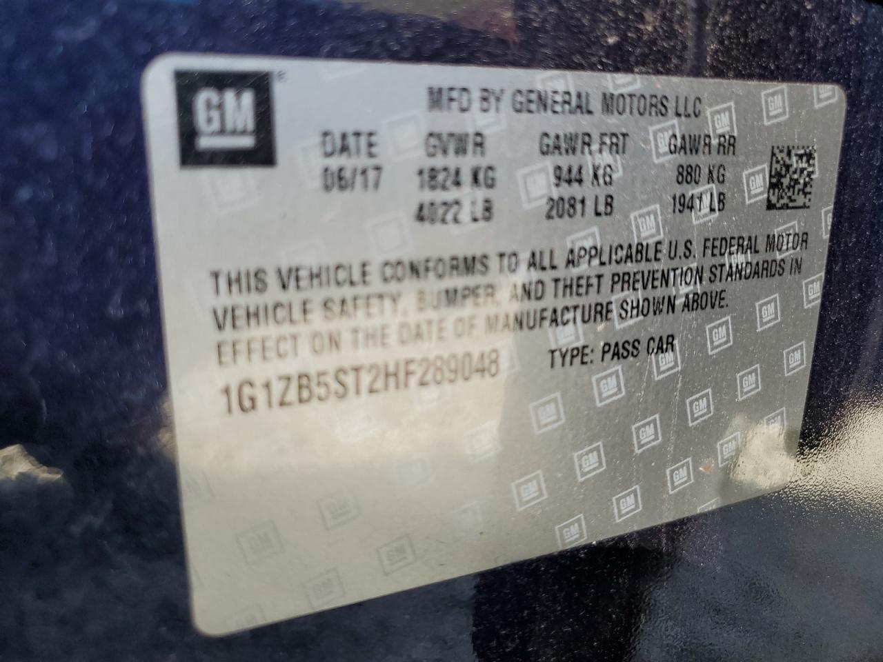 2017 Chevrolet Malibu VIN 1G1ZB5ST2HF289048 Copart auction photo, rear end / front end damage thumbnail 12
