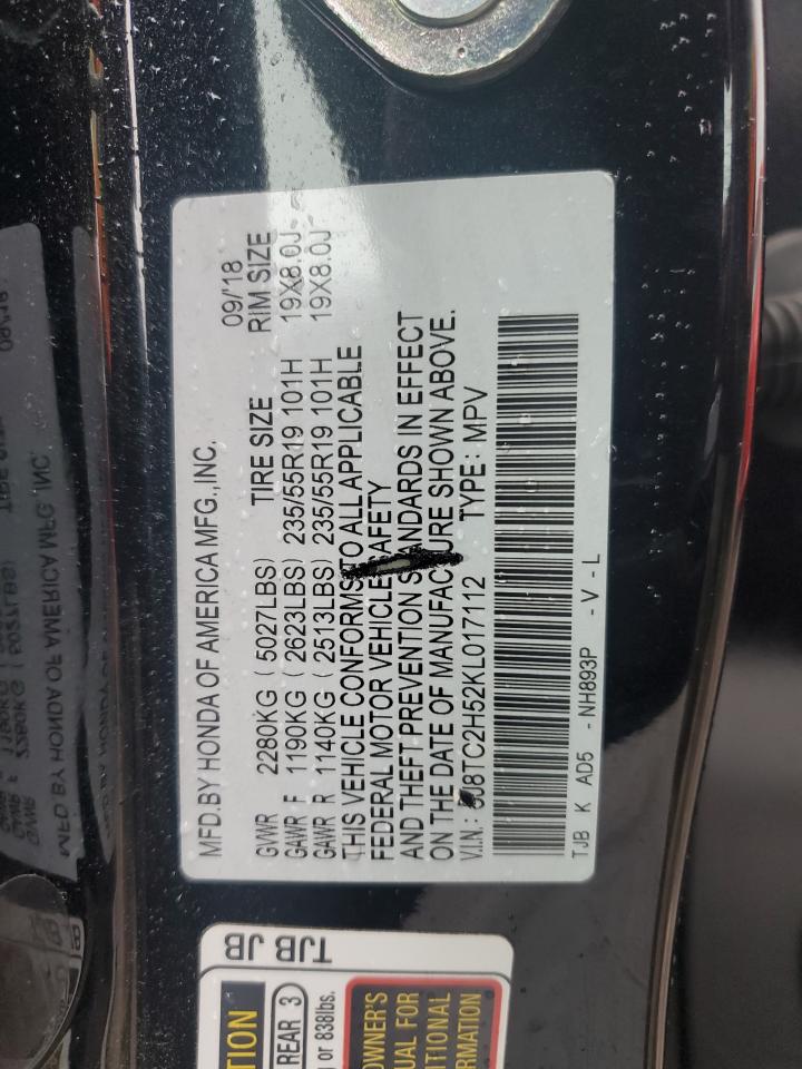 2019 Acura RDX VIN 5J8TC2H52KL017112 Copart auction photo, front end damage thumbnail 14