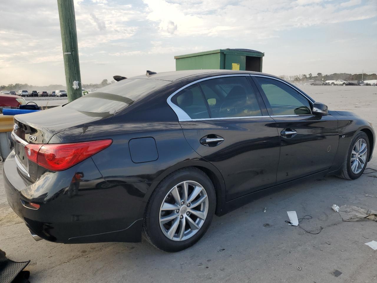 2014 Infiniti Q50 VIN JN1BV7AP2EM673261 Copart auction photo, all over damage thumbnail 3