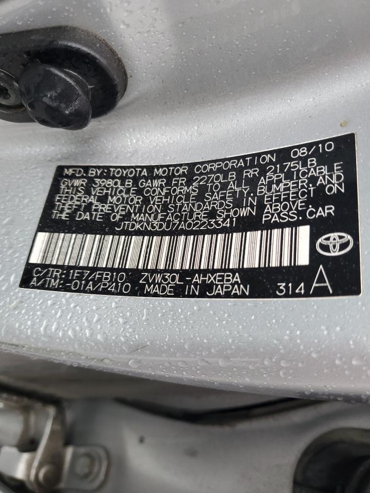 2010 Toyota Prius VIN JTDKN3DU7A0223341 Copart auction photo, front end damage thumbnail 14